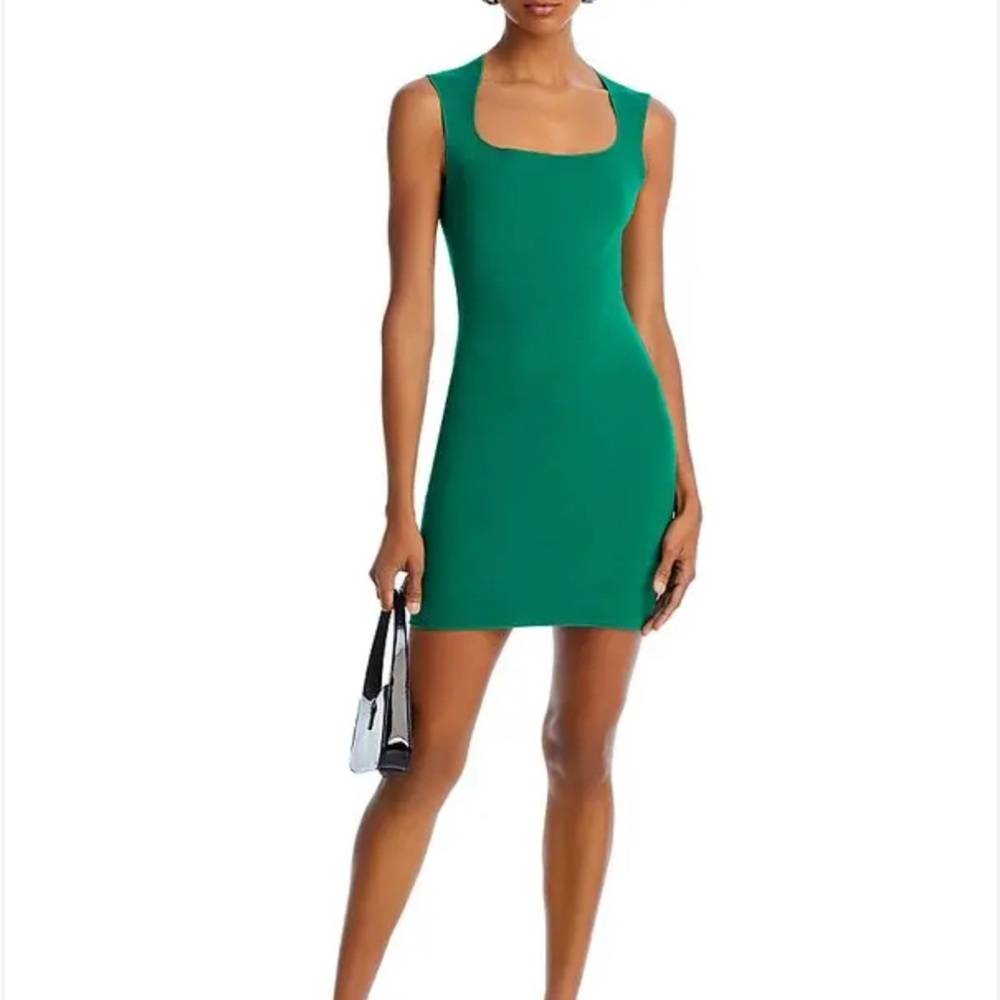 NWOT Aqua Square Neck Ponte Dress in Kelly Green